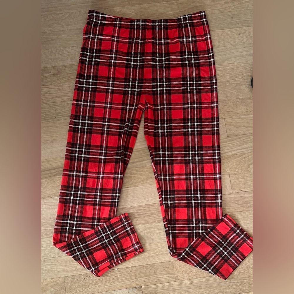 Red Plaid Soft Leggings